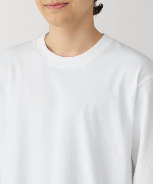無印良品(ムジルシリョウヒン)の「紳士 洗いざらし太番手クルーネック長袖Tシャツ(Tシャツ/カットソー・メンズ・グレー/ブラック/ホワイト/マスタード/カーキ系/ブルー系・S/M/L/XL)」の10枚目の写真