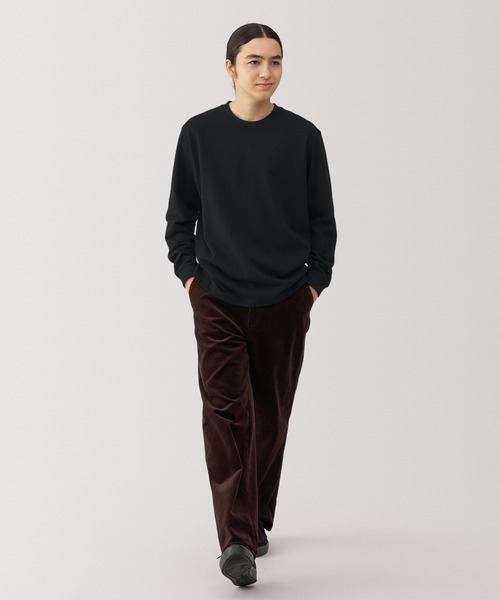 無印良品(ムジルシリョウヒン)の「紳士 洗いざらし太番手クルーネック長袖Tシャツ(Tシャツ/カットソー・メンズ・グレー/ブラック/ホワイト/マスタード/カーキ系/ブルー系・S/M/L/XL)」の13枚目の写真