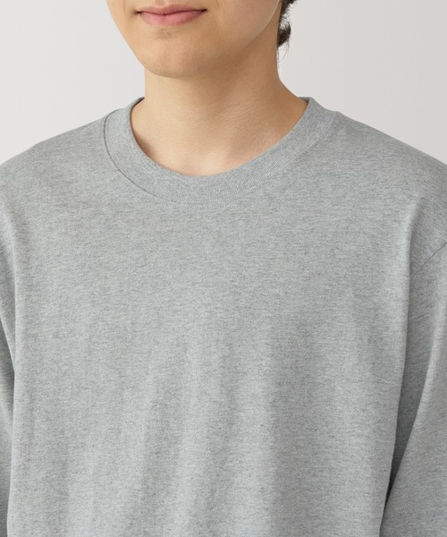 無印良品(ムジルシリョウヒン)の「紳士 洗いざらし太番手クルーネック長袖Tシャツ(Tシャツ/カットソー・メンズ・グレー/ブラック/ホワイト/マスタード/カーキ系/ブルー系・S/M/L/XL)」の22枚目の写真
