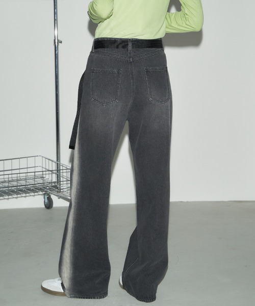 Auntie Rosa Holiday(アンティローザホリデー)の「サイドラインワイドデニム(デニムパンツ・レディース・ブラック/ブルー・SMALL/MEDIUM)」の8枚目の写真