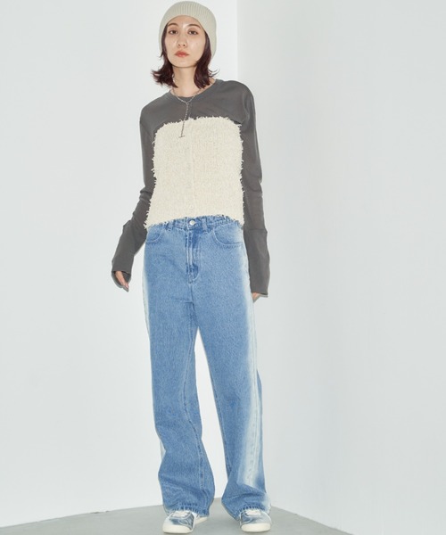 Auntie Rosa Holiday(アンティローザホリデー)の「サイドラインワイドデニム(デニムパンツ・レディース・ブラック/ブルー・SMALL/MEDIUM)」の21枚目の写真