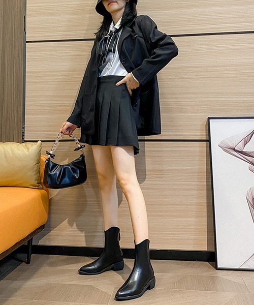 Lace Ladies（レースレディース）の「レザー調 バック ファスナー アーモンドトゥ ショート ブーツ（ブーツ・レディース・ブラック/アイボリー/グレイッシュベージュ/ブラウン・22.5/23/23.5/24/24.5）」の17枚目の写真