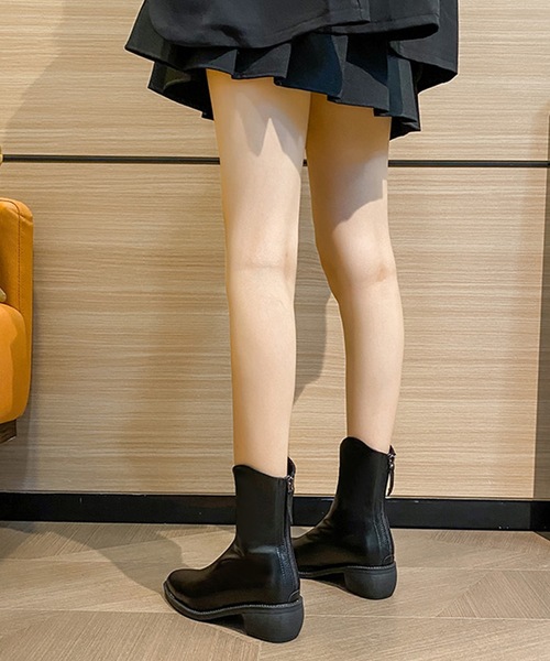 Lace Ladies（レースレディース）の「レザー調 バック ファスナー アーモンドトゥ ショート ブーツ（ブーツ・レディース・ブラック/アイボリー/グレイッシュベージュ/ブラウン・22.5/23/23.5/24/24.5）」の18枚目の写真