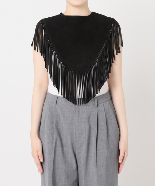 cityshop つけ襟　フリンジ　スエード　THE MOOD フリンジカラー CITYSHOP（シティーショップ）の「[THE MOOD]FRINGECOLLAR：付け襟
