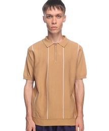 メンズのポロシャツ（ベージュ系・ストライプ柄）ファッション通販