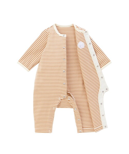 【Everyday Series】ワンポイント ボーダーカバーオール（ロンパース）｜HOT BISCUITS（ホットビスケッツ）