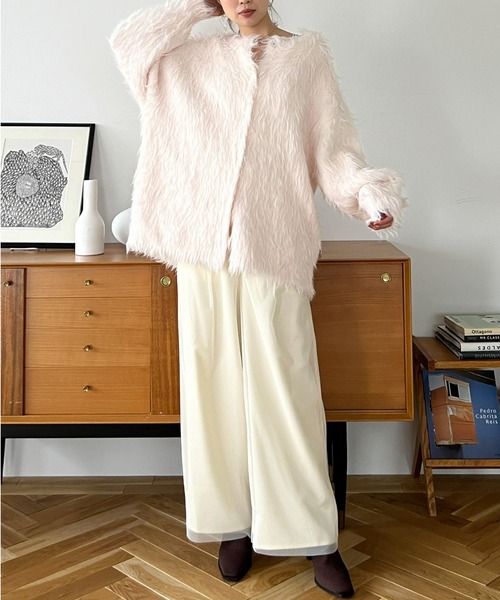 Olu.（オルドット）の「チュールレイヤードワイドパンツ（その他パンツ・レディース・オリーブ/グレイッシュベージュ/アイボリー・FREE）」の10枚目の写真