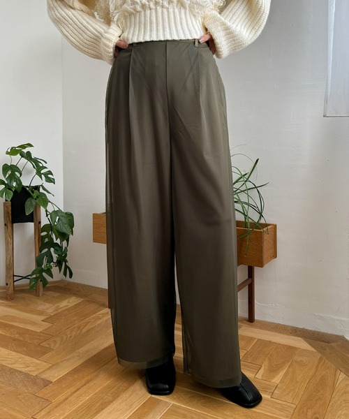 Olu.（オルドット）の「チュールレイヤードワイドパンツ（その他パンツ・レディース・オリーブ/グレイッシュベージュ/アイボリー・FREE）」の13枚目の写真