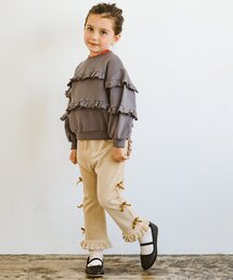 p.premier | サイドリボンの裾フリルニットコールパンツ(その他パンツ)