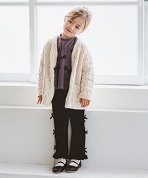 p.premier | サイドリボンの裾フリルニットコールパンツ(その他パンツ)