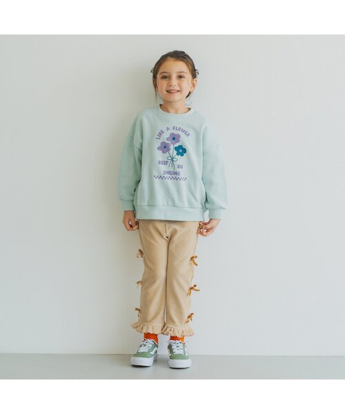 p.premier（ピードットプルミエ）の「サイドリボンの裾フリルニットコールパンツ（その他パンツ・キッズ・ブラック/カーキ/ベージュ・90/100/110/120/80/130/140）」の7枚目の写真