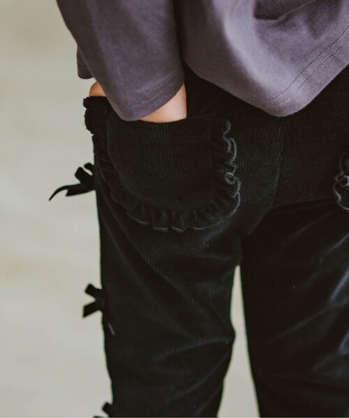 p.premier（ピードットプルミエ）の「サイドリボンの裾フリルニットコールパンツ（その他パンツ・キッズ・ブラック/カーキ/ベージュ・90/100/110/120/80/130/140）」の19枚目の写真