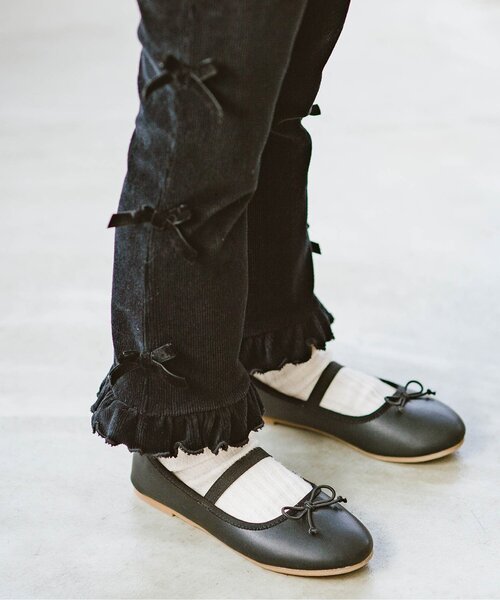 p.premier（ピードットプルミエ）の「サイドリボンの裾フリルニットコールパンツ（その他パンツ・キッズ・ブラック/カーキ/ベージュ・90/100/110/120/80/130/140）」の20枚目の写真