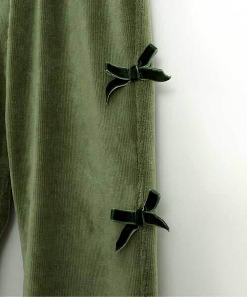 サイドリボンの裾フリルニットコールパンツ（その他パンツ）｜p