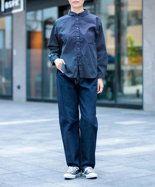 DMG ネイビー ドット柄 長袖シャツ - メルカリ DMG ネイビー ドット柄 長袖シャツ