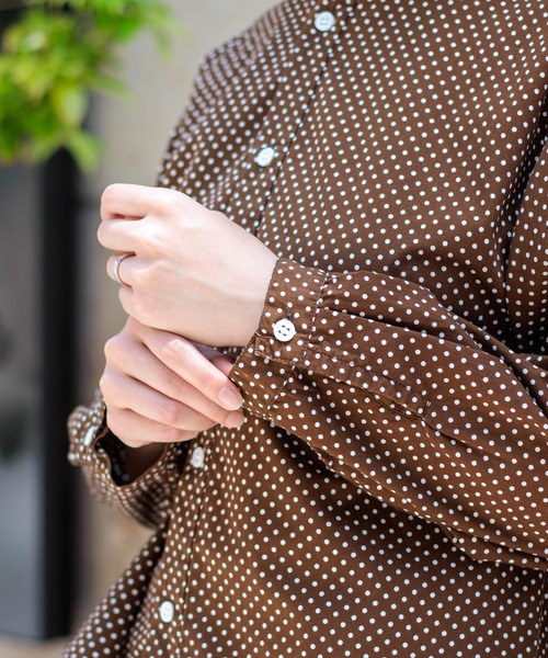 D.M.G / ディーエムジー] ブロードドット ラウンドカラーシャツ