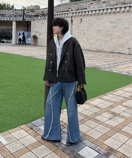 INTER FACTORY（インターファクトリー）の「おだまや - 短丈金ボタンテーラードジャケット - made in INTERFACTORY（テーラードジャケット・メンズ・ネイビー/チャコールグレー・MEDIUM/LARGE）」の6枚目の写真