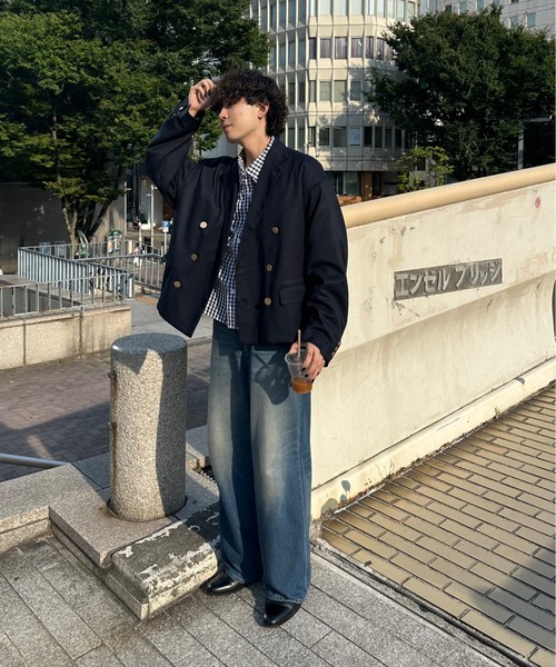 INTER FACTORY（インターファクトリー）の「おだまや - 短丈金ボタンテーラードジャケット - made in INTERFACTORY（テーラードジャケット・メンズ・ネイビー/チャコールグレー・MEDIUM/LARGE）」の10枚目の写真