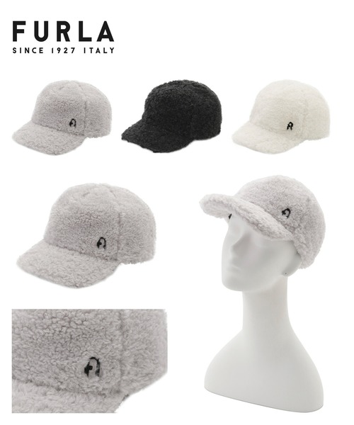 FURLA(フルラ)の「キャップ "プードルボア ロゴ入り"(キャップ・レディース・オフホワイト/ブラック/グレー・FREE)」の10枚目の写真
