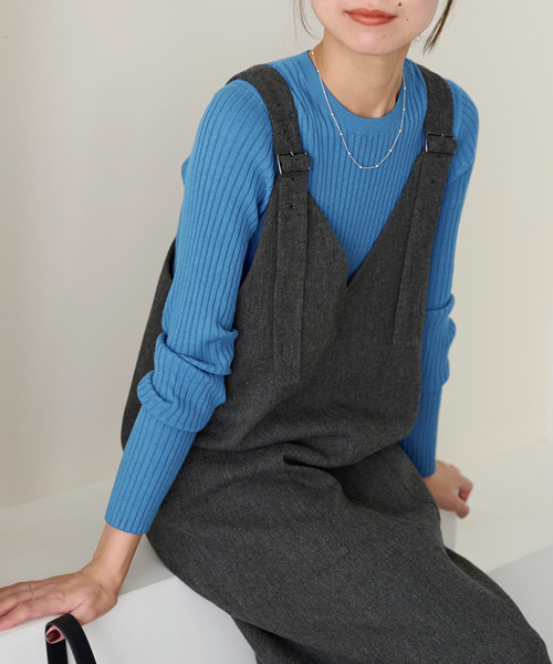 JOURNAL STANDARD relume（ジャーナルスタンダード　レリューム）の「ウォッシャブルレーヨンリブクルーネックプルオーバー（ニット/セーター・レディース・ブラック/ブラウン/ライトグレー/アイボリー/ブルー/オレンジ・FREE）」の6枚目の写真