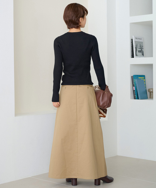 JOURNAL STANDARD relume（ジャーナルスタンダード　レリューム）の「ウォッシャブルレーヨンリブクルーネックプルオーバー（ニット/セーター・レディース・ブラック/ブラウン/ライトグレー/アイボリー/ブルー/オレンジ・FREE）」の8枚目の写真