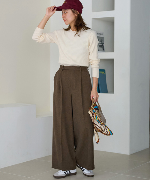 JOURNAL STANDARD relume（ジャーナルスタンダード　レリューム）の「ウォッシャブルレーヨンリブクルーネックプルオーバー（ニット/セーター・レディース・ブラック/ブラウン/ライトグレー/アイボリー/ブルー/オレンジ・FREE）」の20枚目の写真