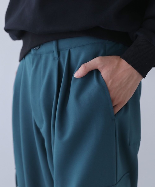 n'OrLABEL（ノアールレーベル）の「『ストレートカーゴパンツ』（カーゴパンツ・メンズ・チャコール/ブルーグリーン・L/M）」の6枚目の写真