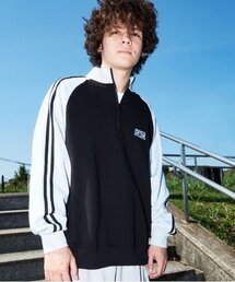 【大人向けサイズあり】【毛玉になりにくいしっかり素材】ラグランハーフジッププルオーバー