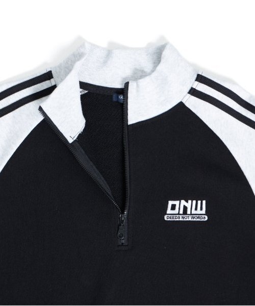 GLAZOS（グラソス）の「【大人向けサイズあり】【毛玉になりにくいしっかり素材】ラグランハーフジッププルオーバー（スウェット・キッズ・ブラック/ブルー/ネイビー・S/M/L/LL）」の8枚目の写真