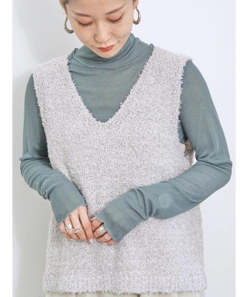 Samansa Mos2 blue（サマンサモスモスブルー）の「ラメ混フラッグ