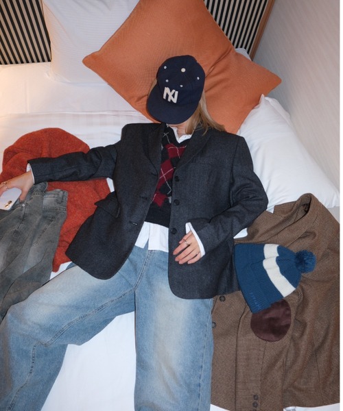 INTER FACTORY(インターファクトリー)の「haruka - アソート2wayテーラードジャケット - made in INTERFACTORY(テーラードジャケット・レディース・チャコールグレー/ブラウン・FREE)」の1枚目の写真