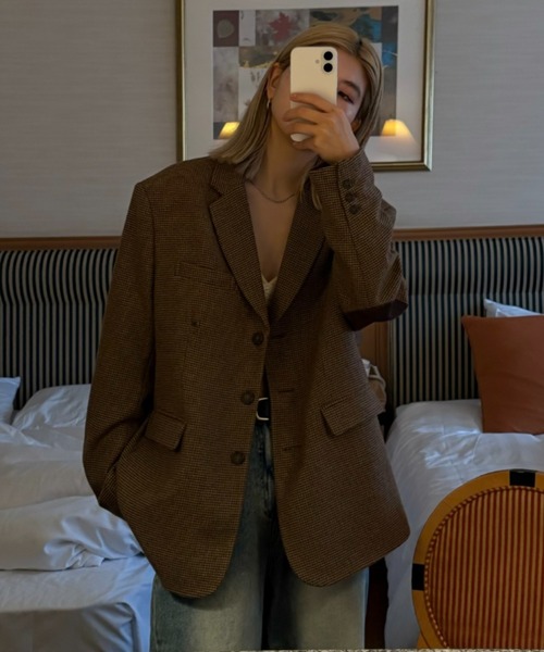 INTER FACTORY(インターファクトリー)の「haruka - アソート2wayテーラードジャケット - made in INTERFACTORY(テーラードジャケット・レディース・チャコールグレー/ブラウン・FREE)」の20枚目の写真