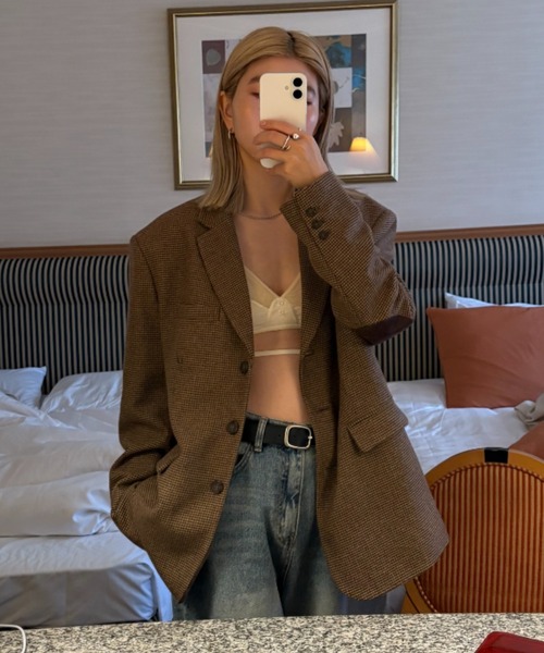 INTER FACTORY(インターファクトリー)の「haruka - アソート2wayテーラードジャケット - made in INTERFACTORY(テーラードジャケット・レディース・チャコールグレー/ブラウン・FREE)」の22枚目の写真