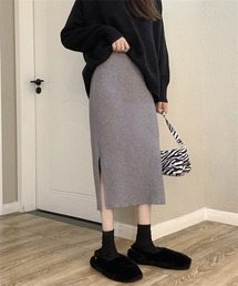 スリットニットスカート