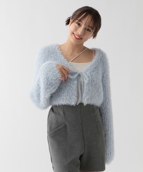 セール】シャギーリボンニットカーディガン/AND YUA ANY/115784