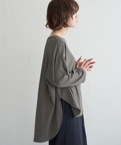 notch.(ノッチ)の「スッキリネックドルマンロンT(Tシャツ/カットソー・レディース・グレー/ブラック・M)」の19枚目の写真