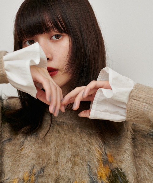 LARUTA（ラルータ）の「【LARUTA】ボリュームカフスリブニットプルオーバー（ニット/セーター・レディース・ライトグレー/ブラック/オフホワイト/その他1・FREE）」の5枚目の写真
