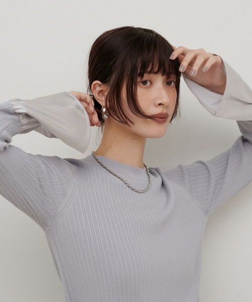 LARUTA（ラルータ）の「【LARUTA】ボリュームカフスリブニットプルオーバー（ニット/セーター・レディース・ライトグレー/ブラック/オフホワイト/その他1・FREE）」の22枚目の写真