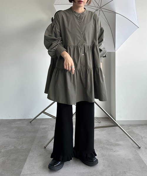 apres jour mignon（アプレジュールミニョン）の「裾フリルリブニットパンツ【ZOZOTOWN限定アイテム】（その他パンツ・レディース・ブラック/アイボリー/ブルー/オレンジ系その他/チャコールグレー/マスタード・X-LARGE/MEDIUM/SMALL）」の19枚目の写真