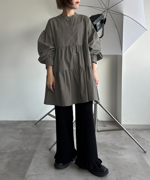 apres jour mignon（アプレジュールミニョン）の「裾フリルリブニットパンツ【ZOZOTOWN限定アイテム】（その他パンツ・レディース・ブラック/アイボリー/ブルー/オレンジ系その他/チャコールグレー/マスタード・X-LARGE/MEDIUM/SMALL）」の20枚目の写真