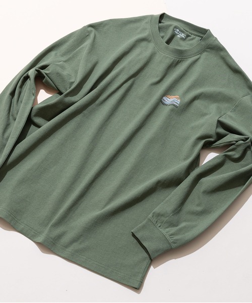 ragged mountain(ラギットマウンテン)の「【RAGGED MOUNTAIN/ラギットマウンテン】ワンポイントプリント ロングスリーブTシャツ(Tシャツ/カットソー・メンズ・グレイッシュブルー/カーキ/ブラック/ホワイト・X-LARGE/LARGE/MEDIUM)」の1枚目の写真