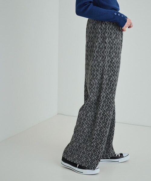 Cutie Blonde(キューティーブロンド)の「◆【洗える】コーデのアクセントに ジオメトリック柄 イージーパンツ(その他パンツ・レディース・チャコール/ホワイト系その他4・01/02/03/04)」の3枚目の写真