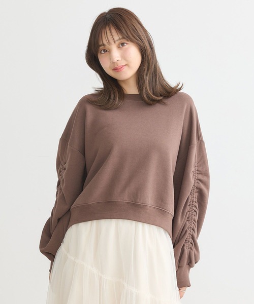 earth music&ecology(アースミュージックアンドエコロジー)の「ドロストスリーブスウェット(スウェット・レディース・ブラック/ロイヤルブルー/オートミール/ブラウン・FREE)」の6枚目の写真