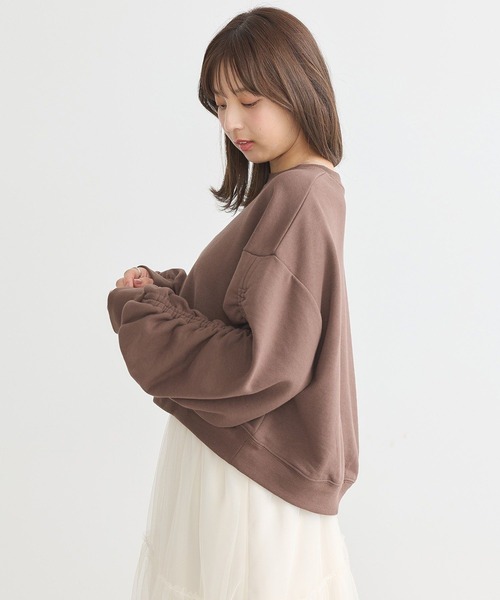 earth music&ecology(アースミュージックアンドエコロジー)の「ドロストスリーブスウェット(スウェット・レディース・ブラック/ロイヤルブルー/オートミール/ブラウン・FREE)」の8枚目の写真