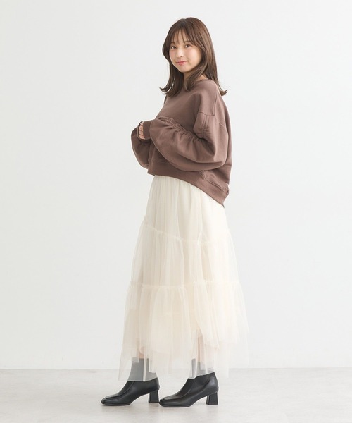 earth music&ecology(アースミュージックアンドエコロジー)の「ドロストスリーブスウェット(スウェット・レディース・ブラック/ロイヤルブルー/オートミール/ブラウン・FREE)」の13枚目の写真