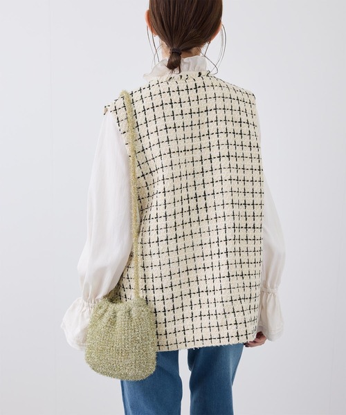 ROPE' PICNIC(ロペピクニック)の「金ボタンツイードジレベスト/セットアップ対応・リンクコーデ(ベスト・レディース・ホワイト系その他5/ブラック系その他・38)」の15枚目の写真