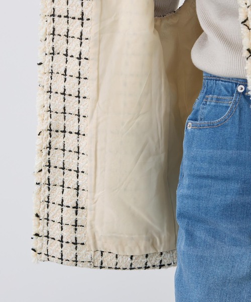 ROPE' PICNIC(ロペピクニック)の「金ボタンツイードジレベスト/セットアップ対応・リンクコーデ(ベスト・レディース・ホワイト系その他5/ブラック系その他・38)」の11枚目の写真