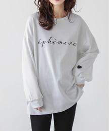 ロゴ&ハート刺繍ロンT