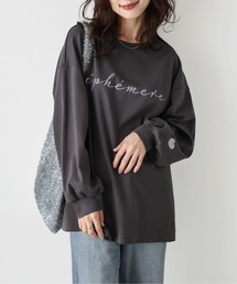 ロゴ&ハート刺繍ロンT