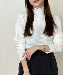 シアージャガードメローハイネックトップス
